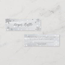 Rifa de pañales para baby shower Copos de nieve gr