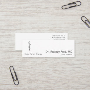Minitarjeta De Visita Rod de Asclepius [símbolo médico]