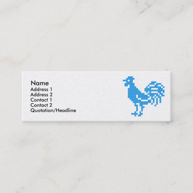 Minitarjeta De Visita Rooster azul (Anverso)