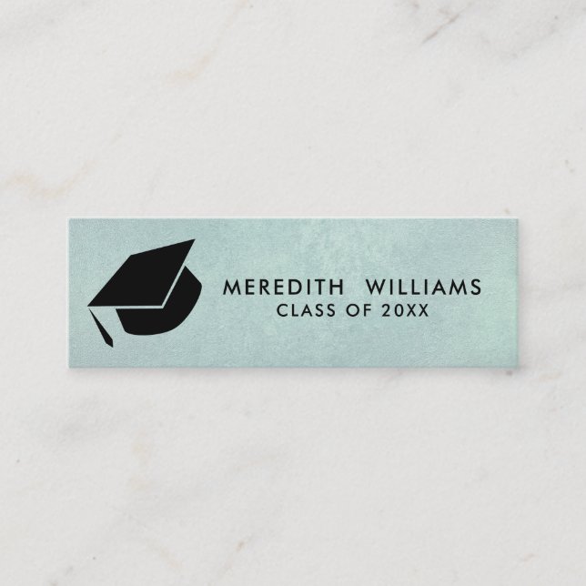 Minitarjeta De Visita Ropa azul natural Graduación del tapón Insertar (Anverso)