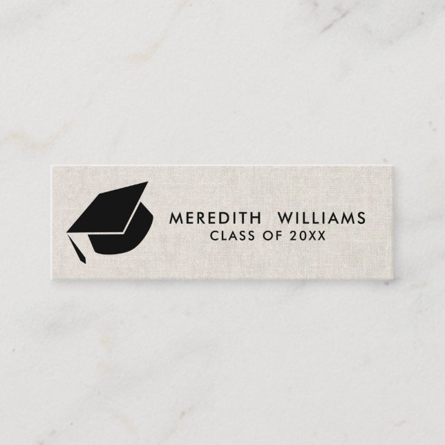 Minitarjeta De Visita Ropa natural Graduación de tapón de grado Insertar (Anverso)