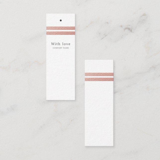 Minitarjeta De Visita Rosa de bandas de Relieve metalizado dorado | Etiq (Anverso / Reverso)