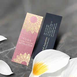 Minitarjeta De Visita Rosa del instructor de mediación de yoga Mandala L