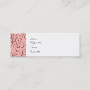 Minitarjeta De Visita Rosa elegante y dibujo de bosquejo de la flor de