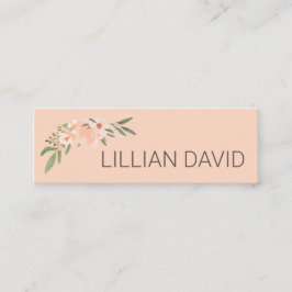 Minitarjeta De Visita Rosa floral de color de agua y vegetación de sabor