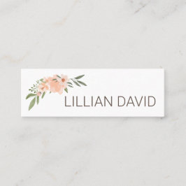 Minitarjeta De Visita Rosa floral de color de agua y vegetación de sabor