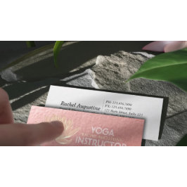 Minitarjeta De Visita Rosa Gold Lotus Yoga Meditation Reiki Instructor