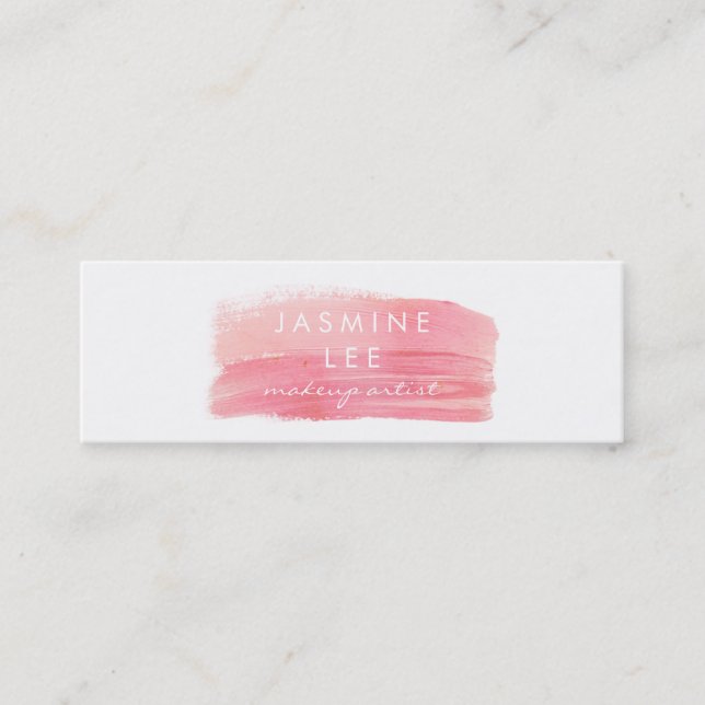 Minitarjeta De Visita rosa moderno elegante de la acuarela del artista (Anverso)
