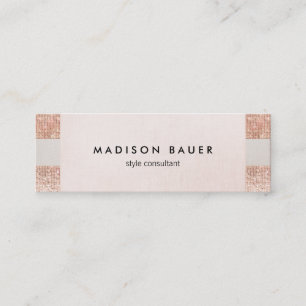 Minitarjeta De Visita Rosa Secuencia de Oro Lino Rosa Salón De Belleza E