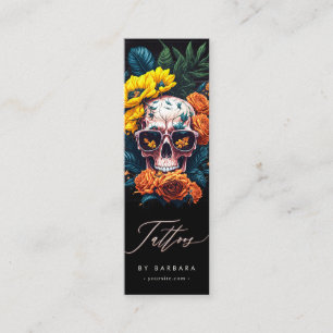 Minitarjeta De Visita Rosas del Naranja del girasol del artista del tatu