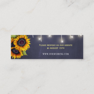 Minitarjeta De Visita RSVP sitio web de bodas de girasoles de países rus