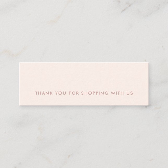 MINITARJETA DE VISITA RUBOR MÍNIMO SIMPLE PINK GRACIAS A LAS COMPRAS (Anverso)