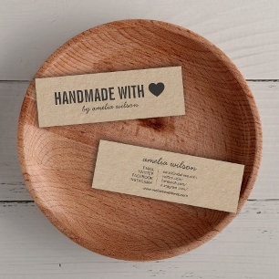 Minitarjeta De Visita Rustic hecho a mano con el corazón de amor Kraft m