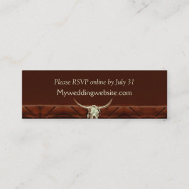 Minitarjeta De Visita Rústico Boda Bull Skull