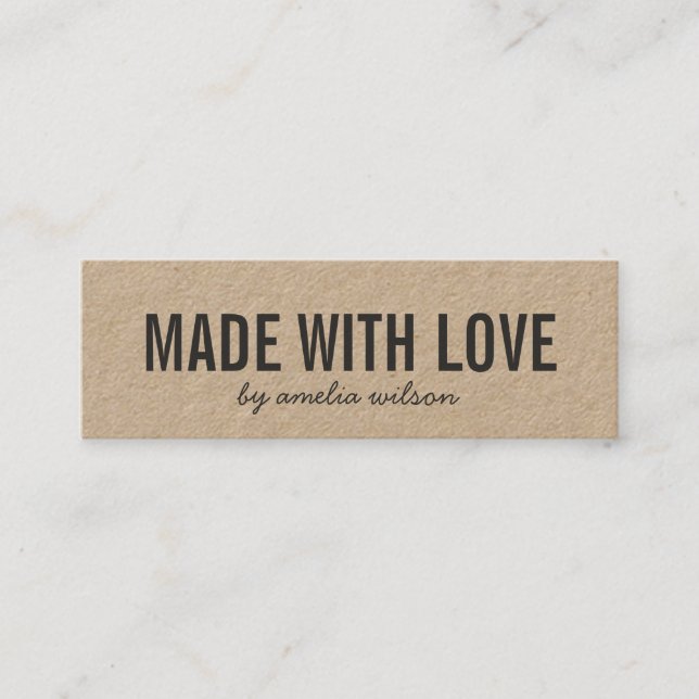 Minitarjeta De Visita Rústico hecho con medios del Social de Kraft del (Anverso)