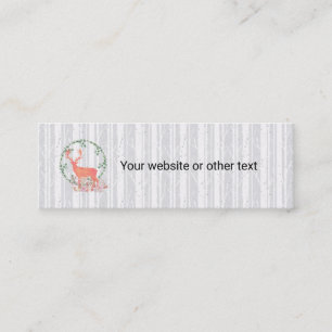 Minitarjeta De Visita Rústico Reindeer Boho Wreath Watercolor