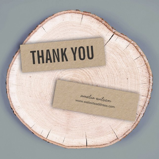 Minitarjeta De Visita RusticThank elegante simple usted Kraft (Subido por el creador)