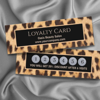 Minitarjeta De Visita salón de belleza moda SPA leopard LOYALTY CARD