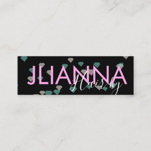 Minitarjeta De Visita Salón de Maquillaje Uñas y Pestañas Diamante Flota