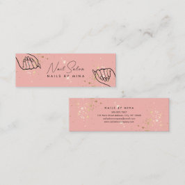 Minitarjeta De Visita Salón de Nales de Mano con Espectros de Oro Rosa