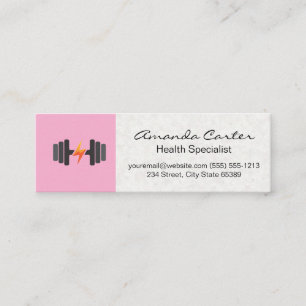Minitarjeta De Visita Salud   Logo de mancuerna   Fitness