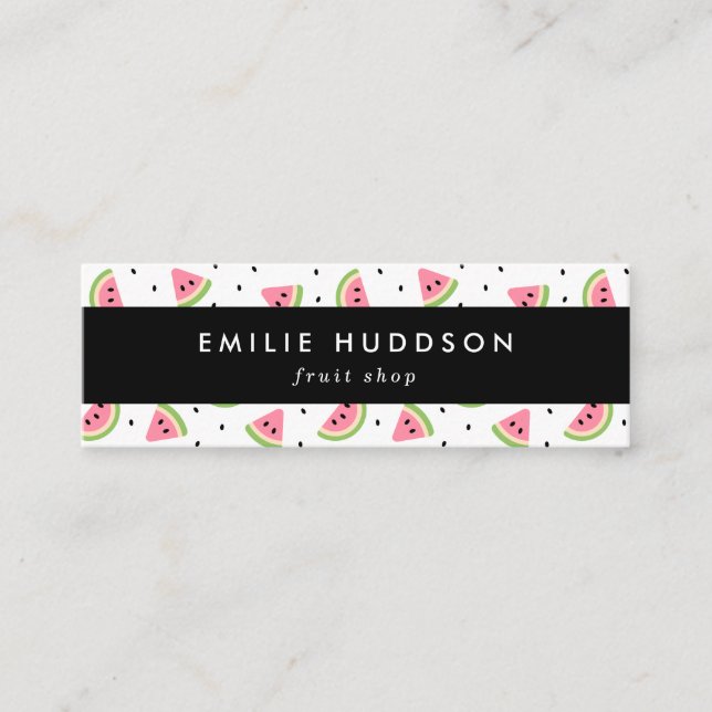 Minitarjeta De Visita sandías rosas, semillas de sandía, tienda de fruta (Anverso)