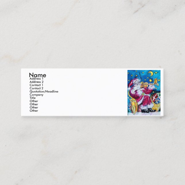 MINITARJETA DE VISITA SANTA INSPIRADA JUGANDO VIOLÍN (Anverso)