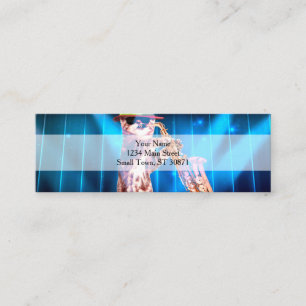 Minitarjeta De Visita Saxofonista de felino