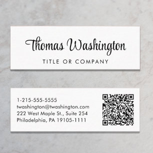 Minitarjeta De Visita Script de estilo de código QR profesional