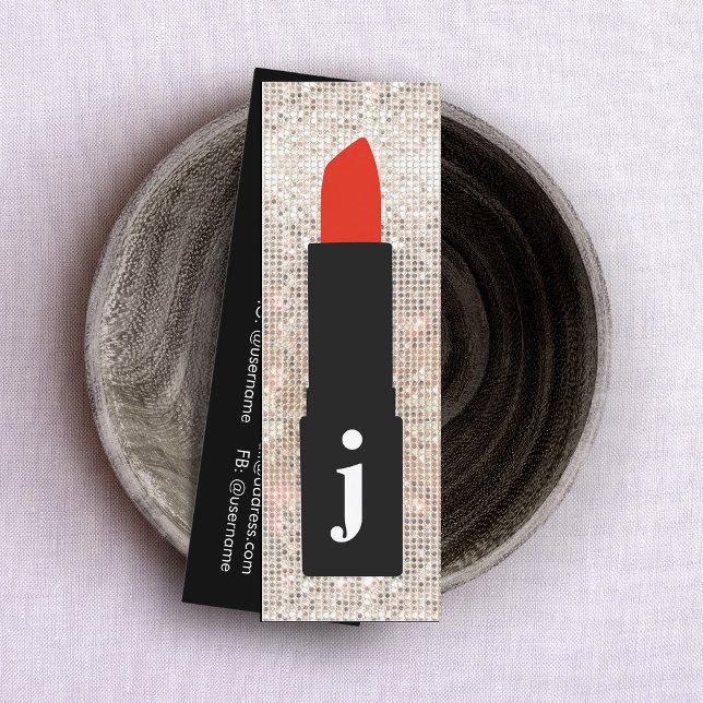 Minitarjeta De Visita Secuencia de belleza monograma en lápiz labial de  (Subido por el creador)