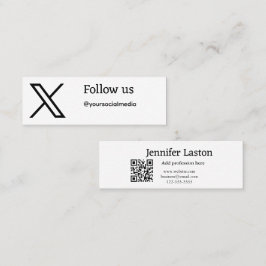 Minitarjeta De Visita seguirnos twitter X nombre de usuario medios socia