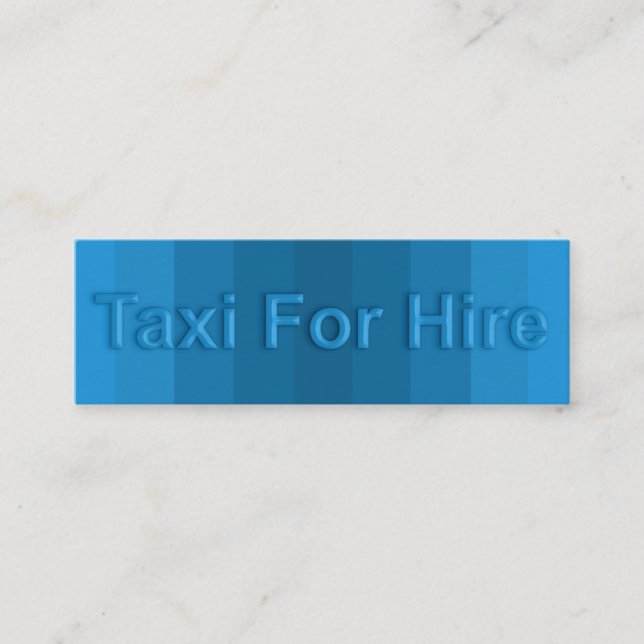 Minitarjeta De Visita Señal de efecto de vidrio transparente Taxi Contro (Anverso)