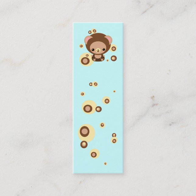 Minitarjeta De Visita señal del oso del brownie (Anverso)