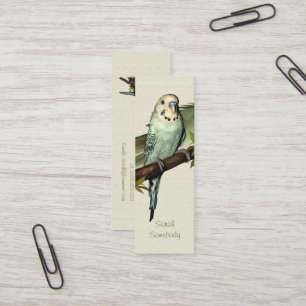 Minitarjeta De Visita Señal flaca azul de Budgie
