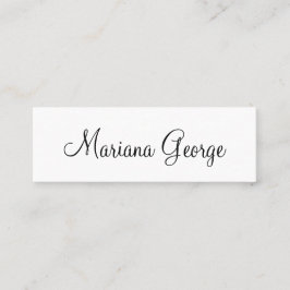 Minitarjeta De Visita Sencillo y moderno negro y blanco elegante