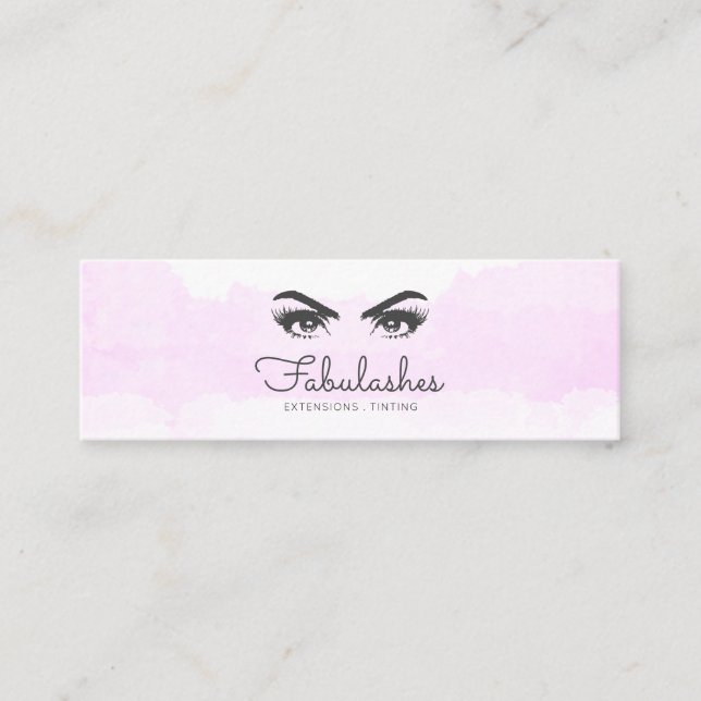 Minitarjeta De Visita Servicio Eyelash de artista de maquillaje blanco d (Anverso)