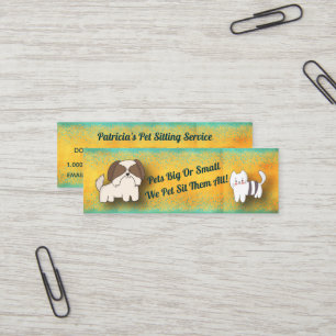 Minitarjeta De Visita Servicio Moderno de Paseador de Perros y Cuidador