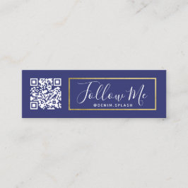 Minitarjeta De Visita Sígueme Influencer de Redes Sociales Azul Marino y