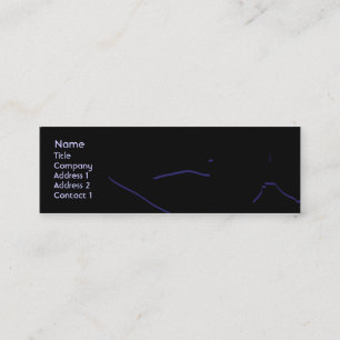 Minitarjeta De Visita Silueta del chica en el azul - flaco