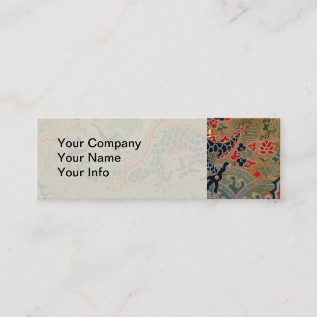 Minitarjeta De Visita Símbolo chino de dragón asiático antiguo (Anverso)