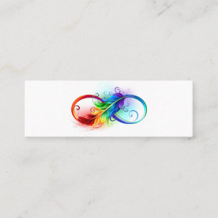 Minitarjeta De Visita Símbolo infinito con pluma arco iris