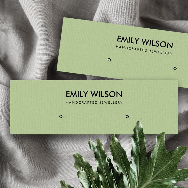 MINITARJETA DE VISITA SIMPLE MODA VERDE KRAFT STUD EARRING LOGO DE VISUA (Subido por el creador)