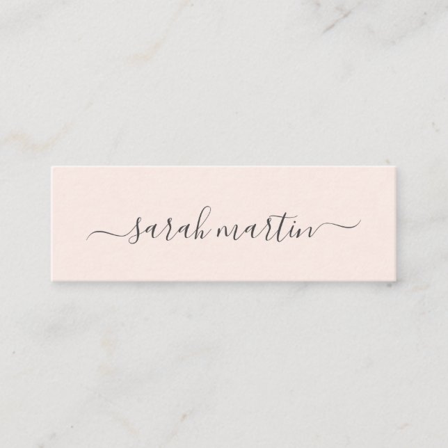 Minitarjeta De Visita Simple Modern Beauty Salon Blush Pink Elegant (Anverso)