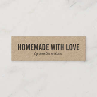 Minitarjeta De Visita Simple Stylish Rustic Homemade with Love Kraft