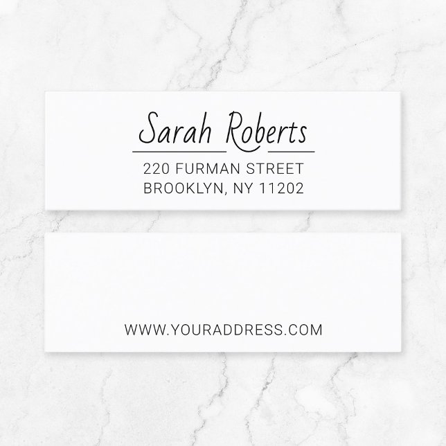Minitarjeta De Visita Simple Typography Address 03. Letra de guión . (Small business stationary essentials - modern minimalist script typography business card.)