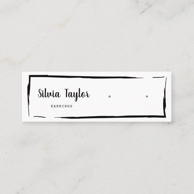 Minitarjeta De Visita Simple y moderno papel Kraft Earring Display Mini  (Anverso)