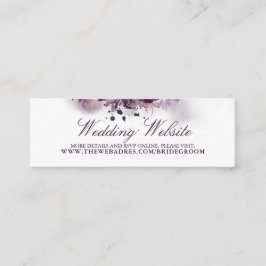 Minitarjeta De Visita Sitio web boda Eggplant Purple Flowers