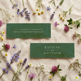 Minitarjeta De Visita Sitio web de boda con acuarela verde