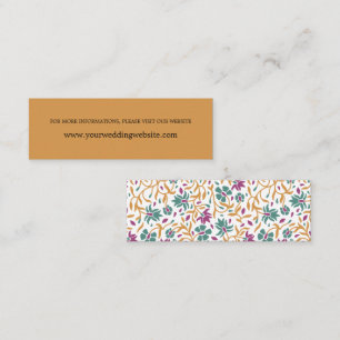 Minitarjeta De Visita Sitio web de Boda en línea amarillo y flor indio