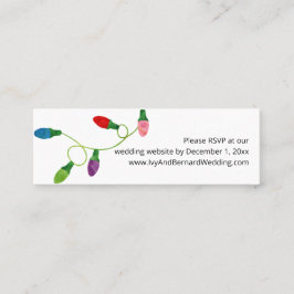 Minitarjeta De Visita Sitio web de boda Luces de Navidad RSVP